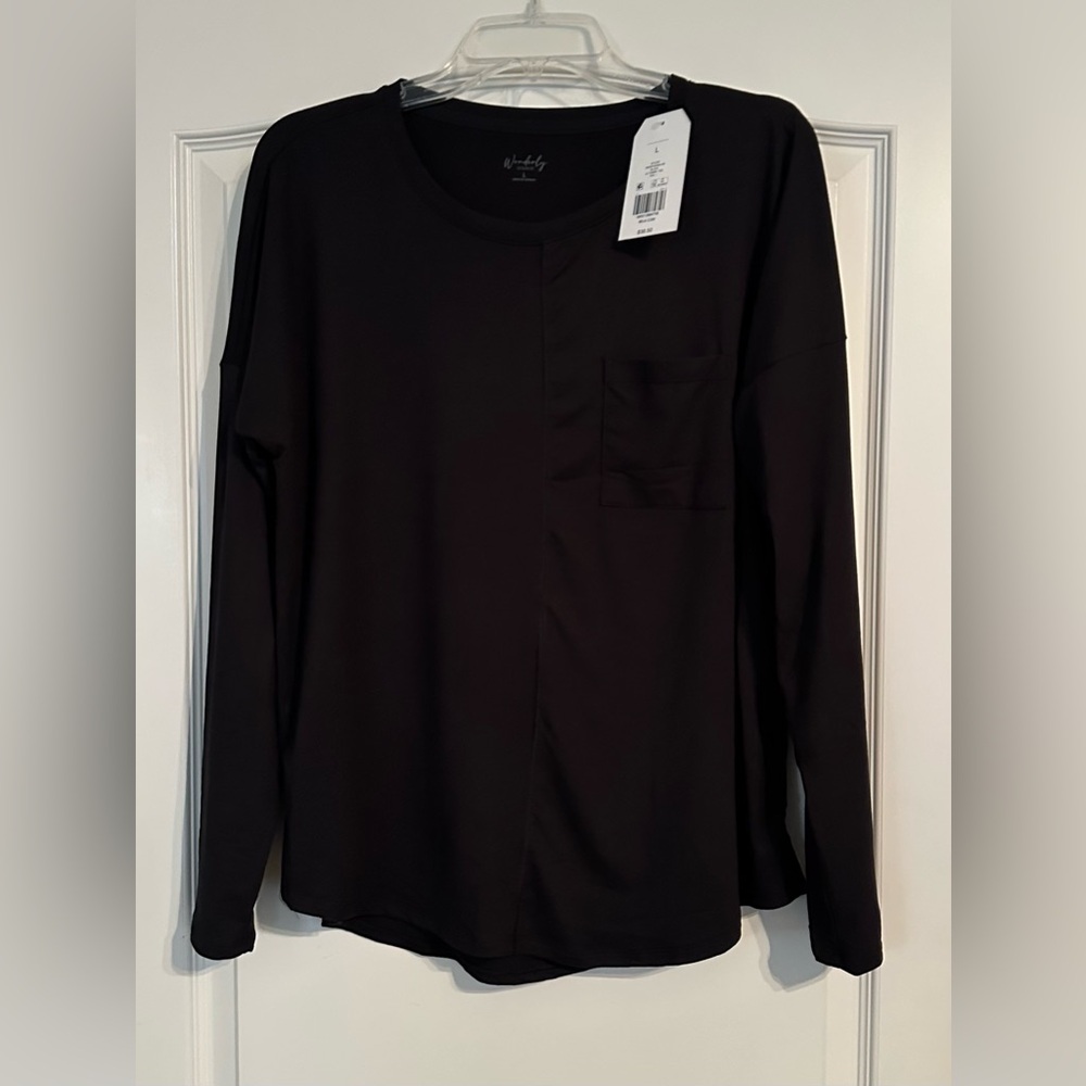 Wonderly Long Sleeve Black Top